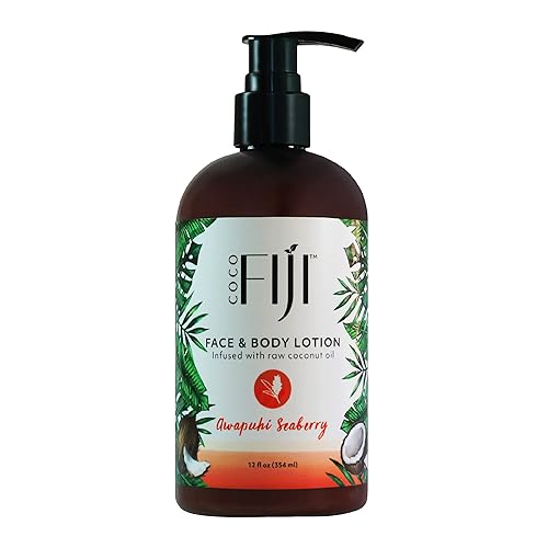 Coco Fiji Face & Body Lotion Infused With Coconut Oil | Lotion for Dry Skin | Moisturizer Face Cream & Massage Lotion for Women & Men | Awapuhi Beauty & Personal Care Organic Fiji