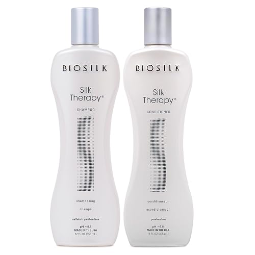 BioSilk Silk Therapy Duo Set, Shampoo & Conditioner for Gentle Cleansing, Moisturizing & Shiny Hair, Smooth, Replenished Hair, Sulfate-Free Beauty & Personal Care BioSilk