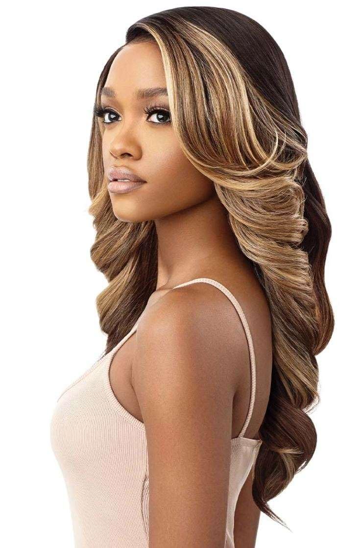 Outre Synthetic Melted Hairline HD Lace Front Wig - BEGONIA (Color:1B Off Black)