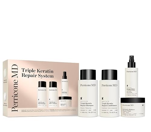 Perricone MD Haircare Triple Keratin Repair System, Liquid Shampoo & Conditioner Set, Hypoallergenic, for Dry Damaged Hair Beauty & Personal Care Perricone MD