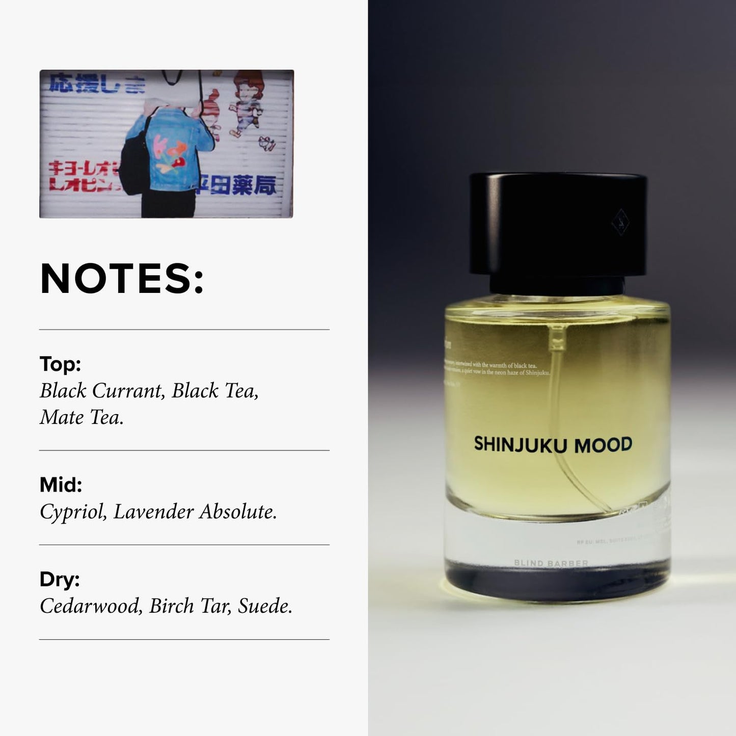 Blind Barber Shinjuku Mood Eau De Parfum - Smoky Cologne for Men - Notes of Tea, Suede, Birch Tar & Lavender - Long Lasting Perfumes for Men (1.69 Fl Beauty & Personal Care Blind Barber