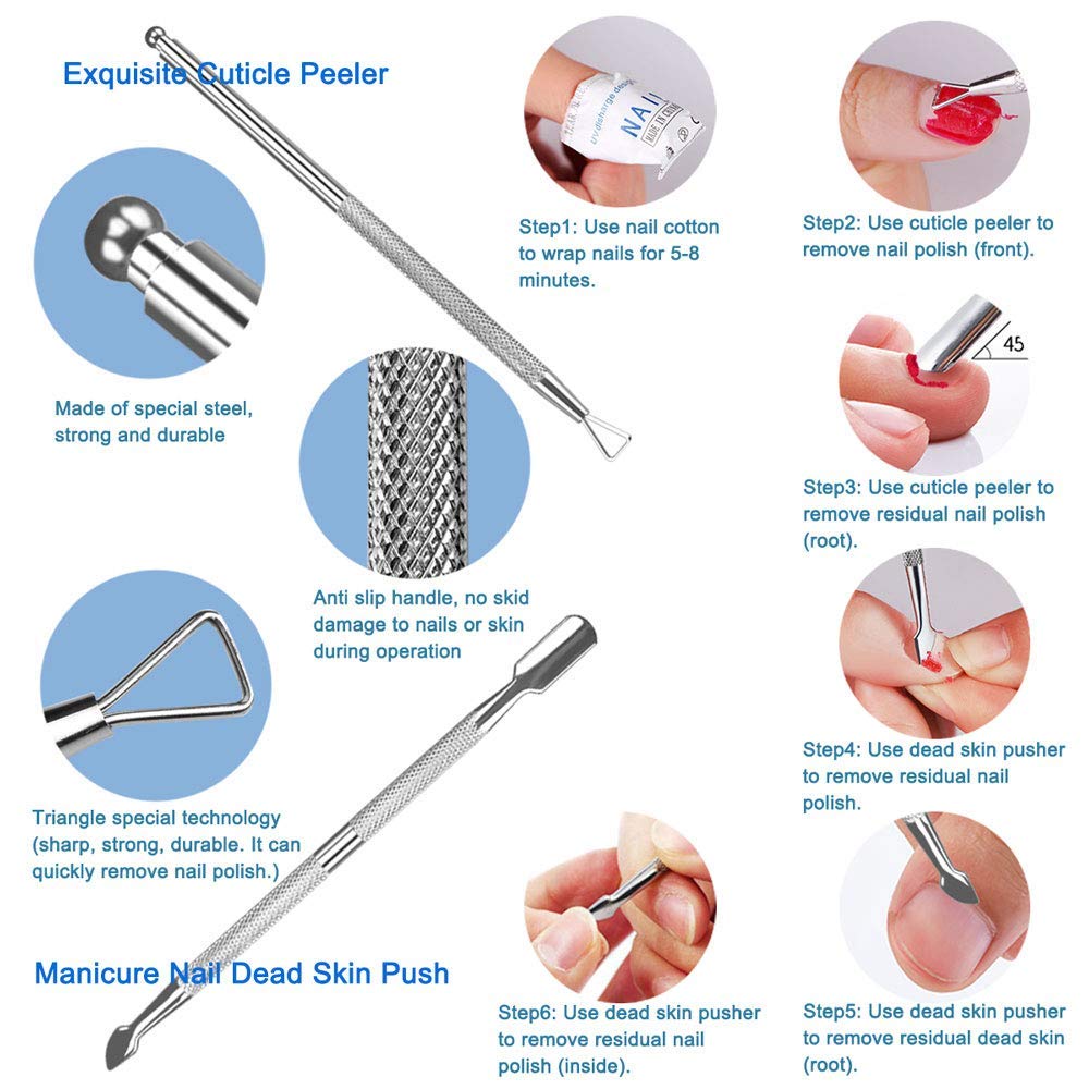 HIFAU Professional Cuticle Nippers Kit, Cuticle Trimmer with Cuticle Pusher & Other Durable Nail Care Manicure Kit for Women, Premium Stainless Steel Beauty & Personal Care HIFAU