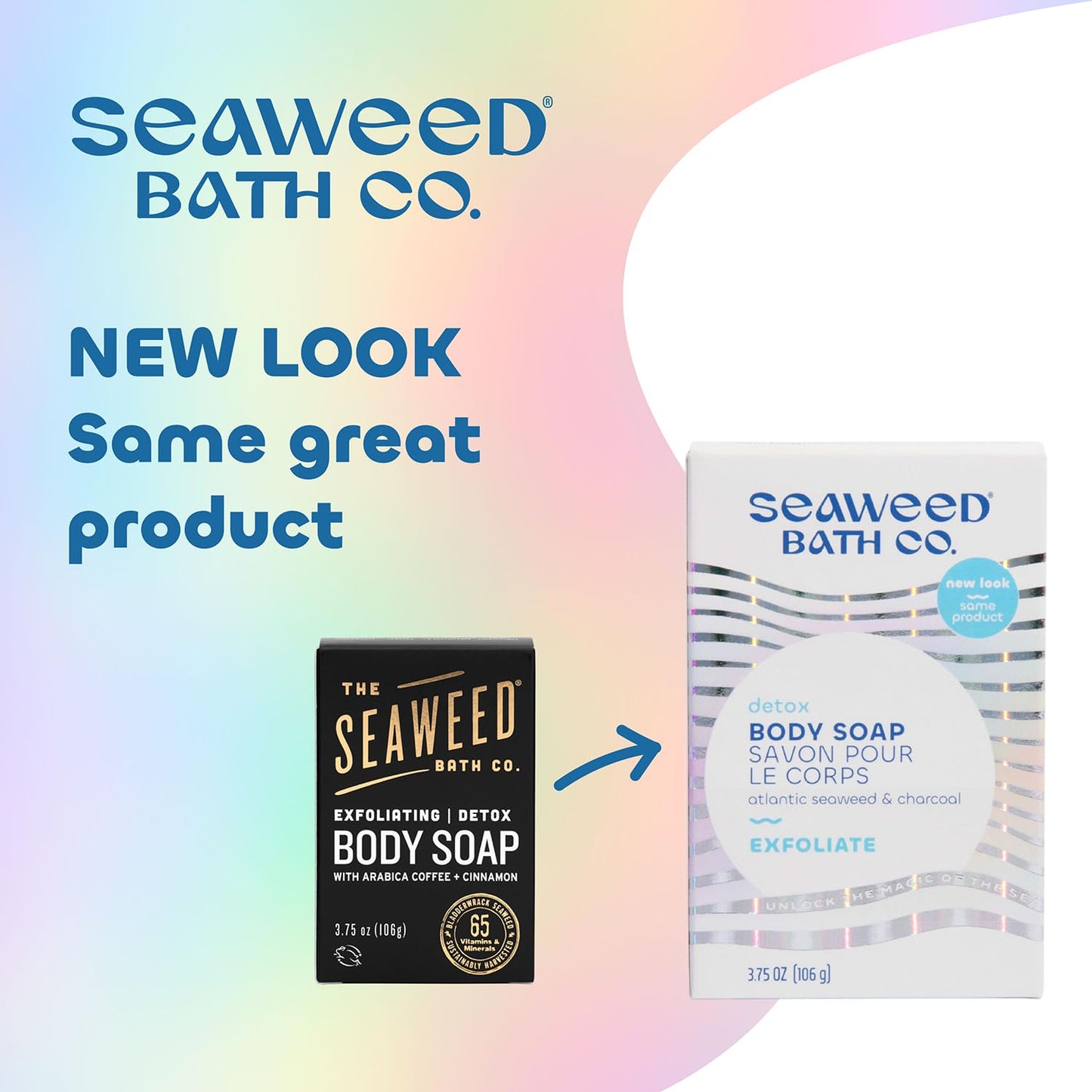 Seaweed Bath Co. Exfoliate Detox Body Soap, 3.75 Ounce, Sustainably Harvested Seaweed, Charcoal (Packaging May Vary) Beauty & Personal Care The Seaweed Bath Co.