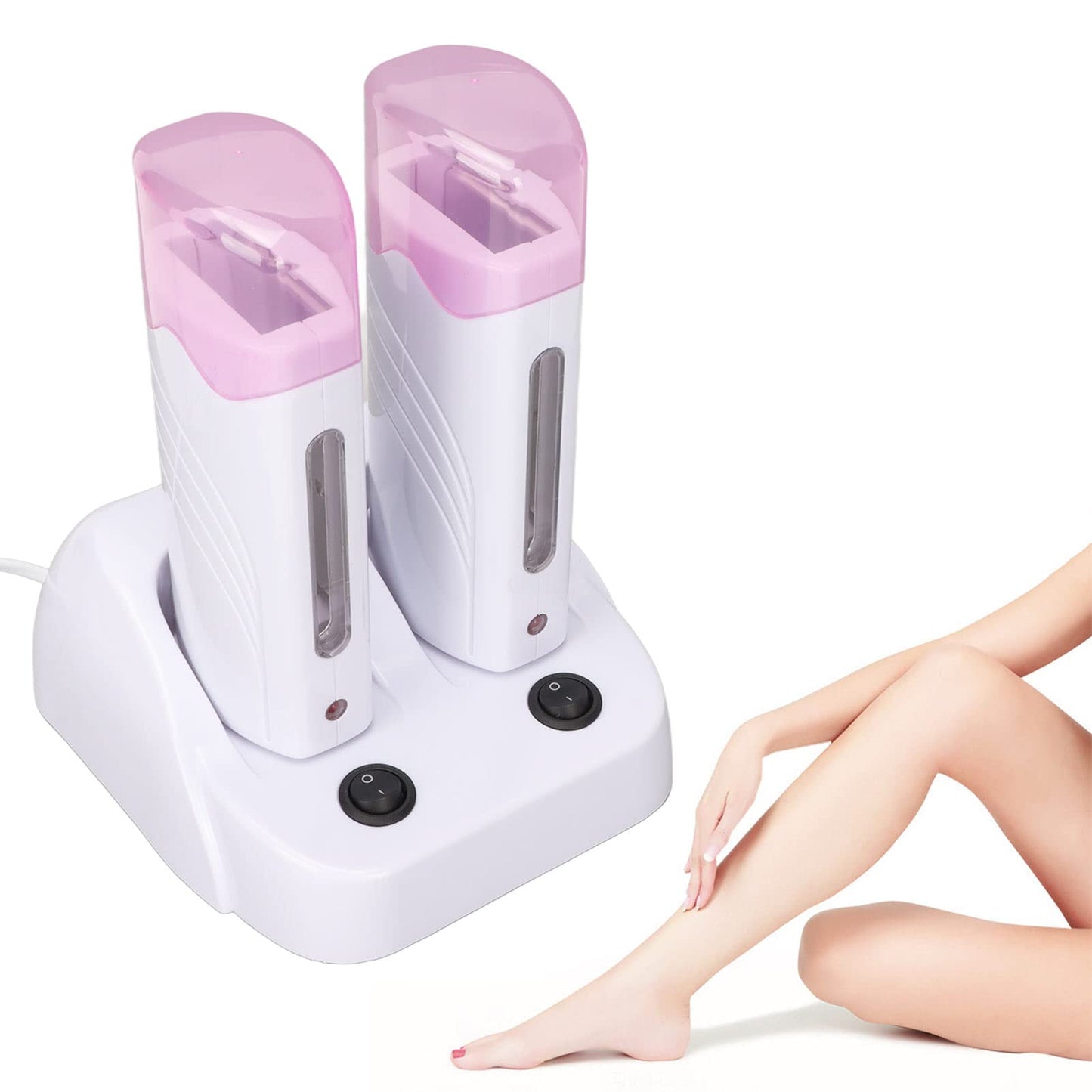Saluaqui Double Depilatory Heater, Wax Warmer Machine, Portable Wax Warmer Machine for Leg Armpit with Heater Base Beauty and Personal Care Saluaqui