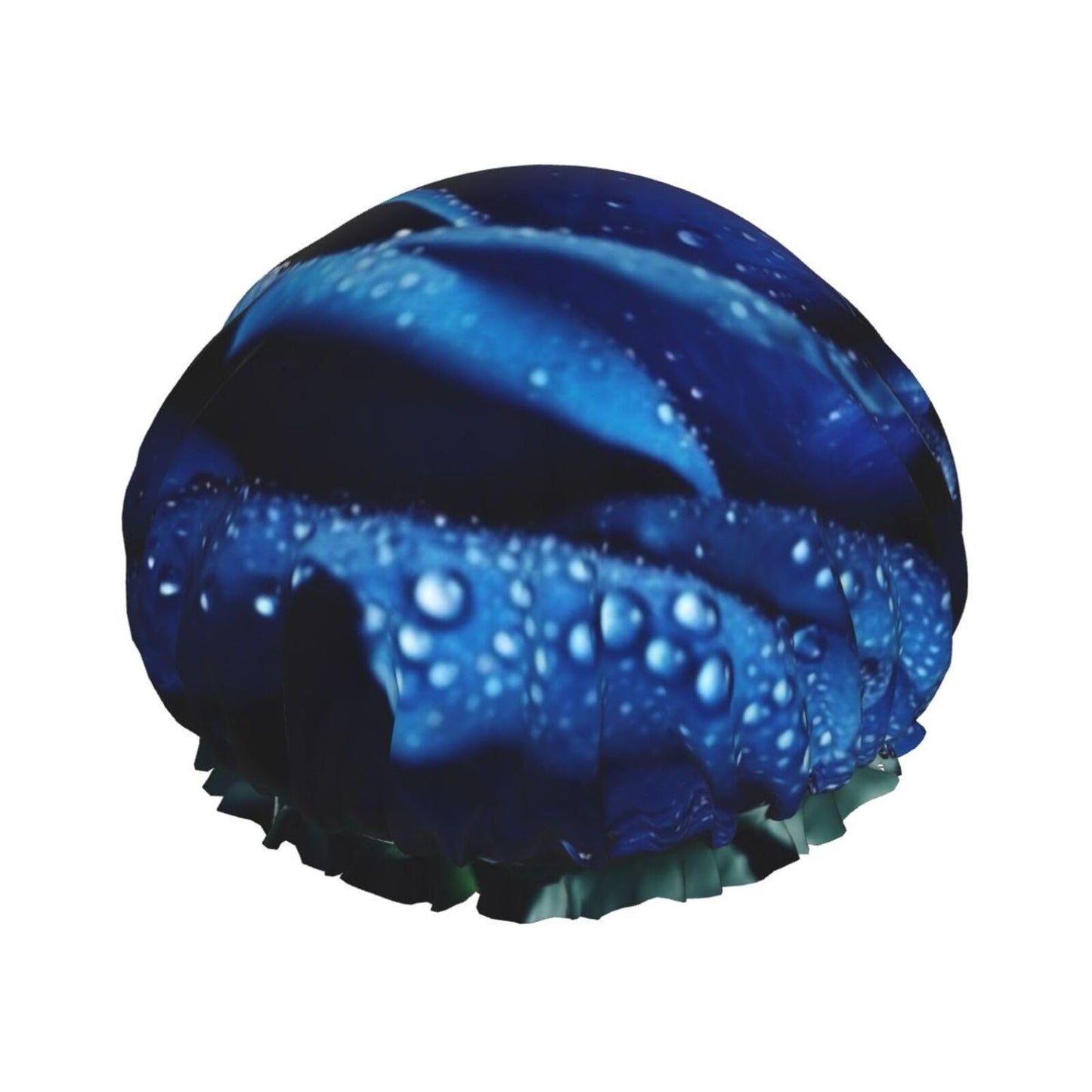 Blue rose Shower Cap for Women Men Large Reusable Shower Bonnet Double-Layer Waterproof Bath Caps Elastic Band Hair Hat for All Hairstyles Beauty and Personal Care BWLHJKE