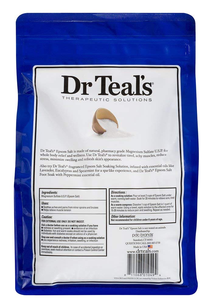 Dr. Teal's Therapeutic Soak Gift Set (3 Pack, 6lbs Ea.) - Unscented Soaking Solution Blended with Pure Epsom Salt - Ease Aches & Pains, Speed-Up Beauty and Personal Care Dr Teal's