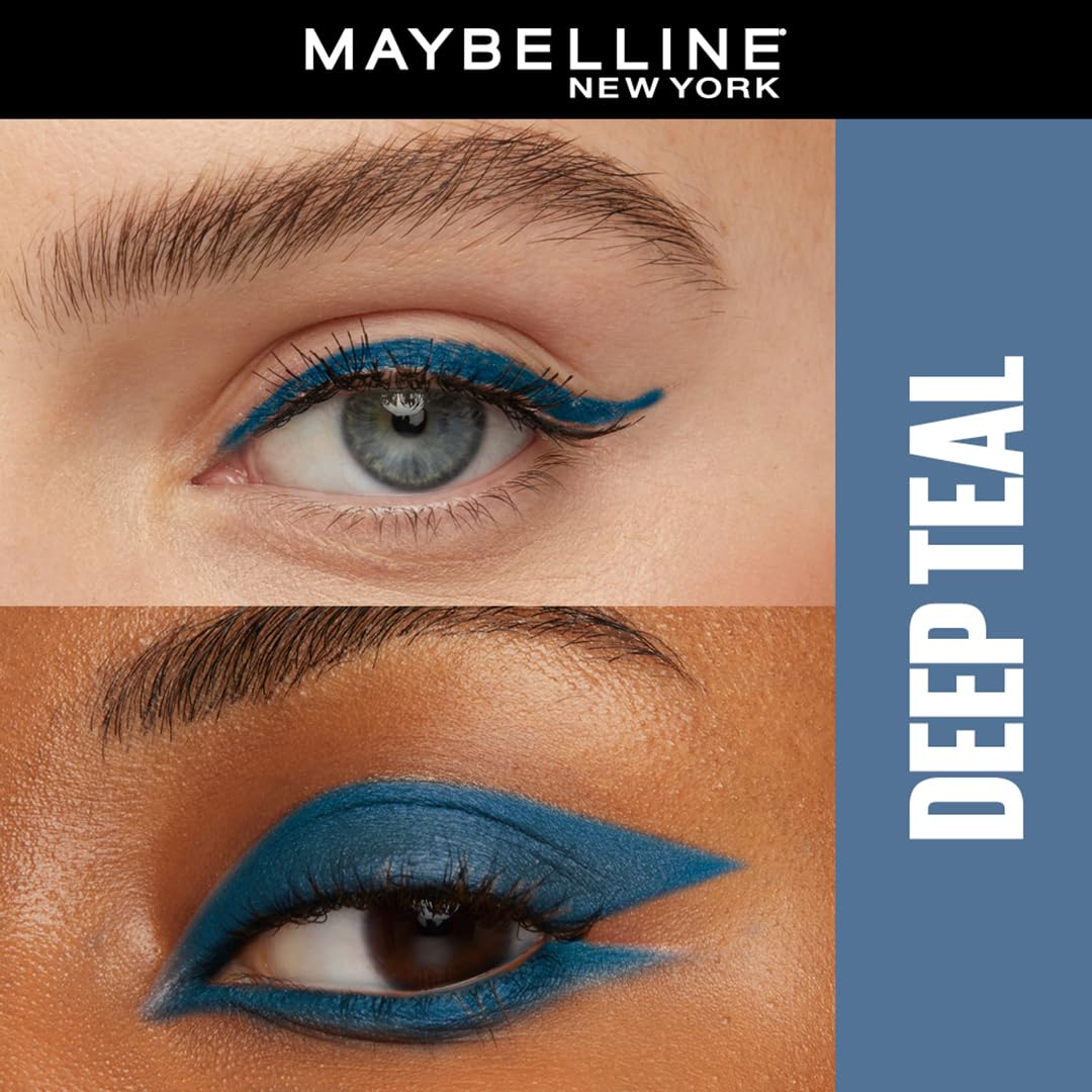 Maybelline TattooStudio Long-Lasting Sharpenable Eyeliner Pencil, Glide on Smooth Gel Pigments with 36 Hour Wear, Waterproof, Deep Teal, 1 Count