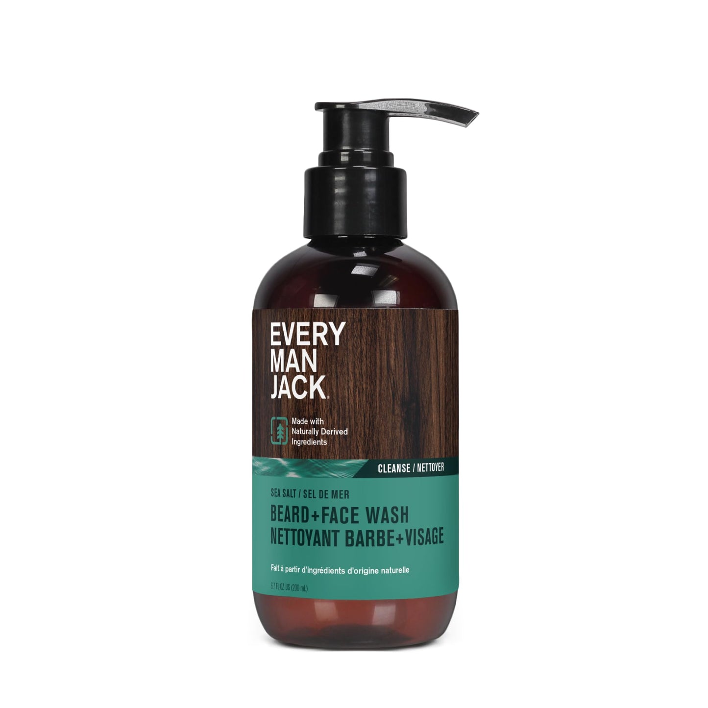 Every Man Jack Beard + Face Wash - Subtle Sea Salt Fragrance - Deep Cleans, Conditions, and Softens Your Beard and Skin Underneath - Naturally Derived Beauty & Personal Care Every Man Jack