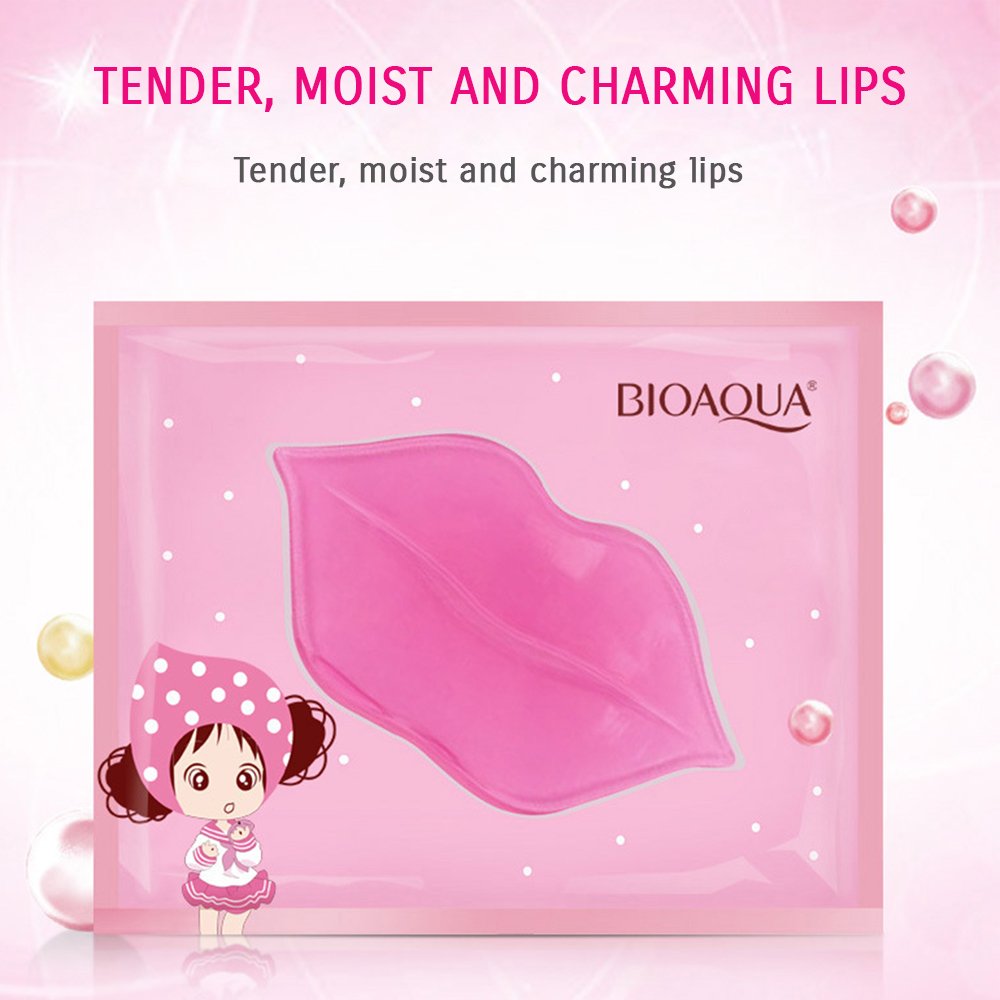 BIOAQUA Lip Plumper Collagen Nourishing Crystal Pink Lip Mask Natural Shiny Moisturizing Smooth Texture Healthy Elasticity (30) Beauty and Personal Care BIOAQUA
