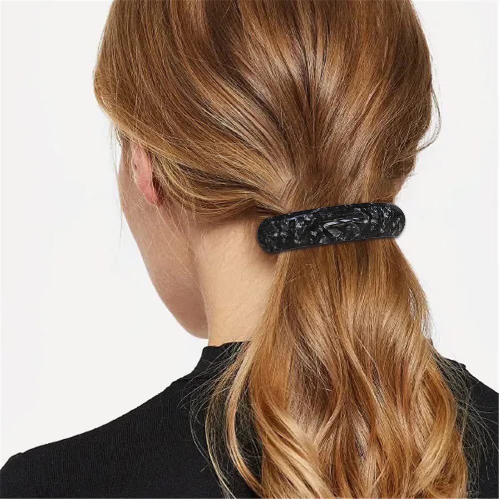 HYFEEL Large Hair Barrettes for Women Fine Thick Hair, French Barrette Hair Clips Ponytail Clamps Clasp Stylish Hair Accessories- 3Pcs (Black, Brown Beauty & Personal Care HYFEEL