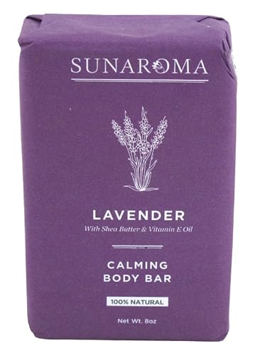 Sunaroma Soap Bar Lavender Shea + Vitamin E Oil 8 Ounce (Pack of 2) Beauty & Personal Care SUNAROMA