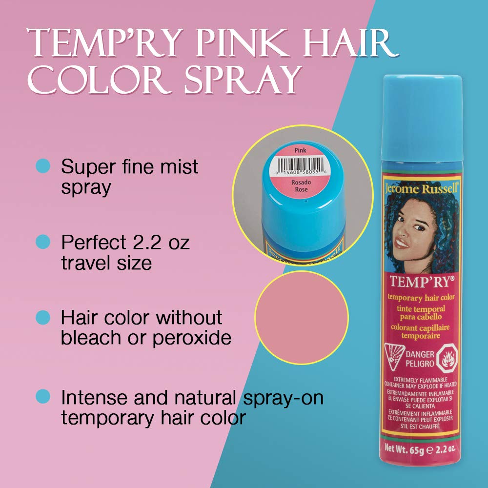 Jerome Russell Temp'Ry Spray-On Pink Hair Color, 2.2Oz X 3 Pack Beauty & Personal Care Jerome Russell