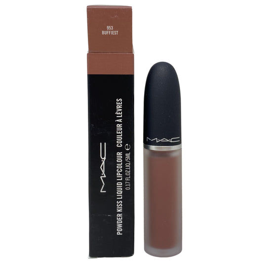 MAC Cosmetics Powder Kiss Liquid Lipcolour - 953 Buffiest (Midtone nudey pink) .17 oz / 5 ml Beauty & Personal Care MAC