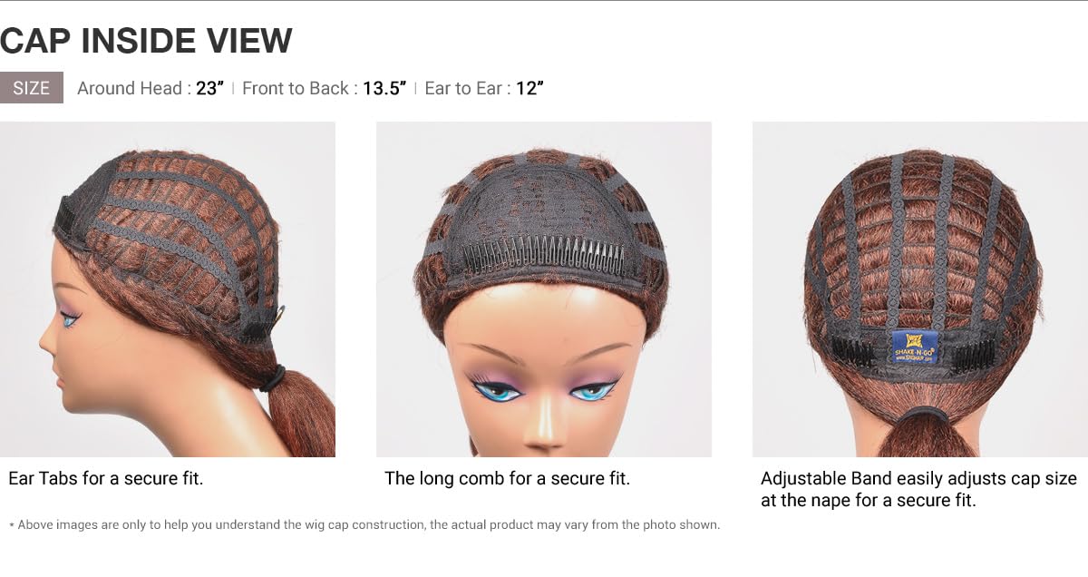 FreeTress Equal Full Cap Drawstring Natural Me Natural Roller Set (DARK BROWN 2)