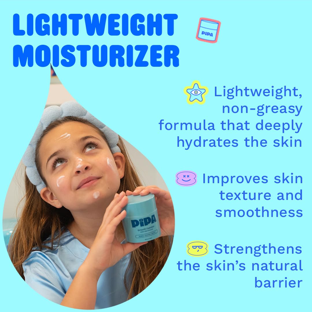 Pipa Skincare Smooth Operator Kids Face Moisturizer 1.7 oz | Clean, Non-Toxic, Hypoallergenic, Fragrance-Free Lotion | Multi-Vitamin Ceramides Cream | Beauty & Personal Care Pipa