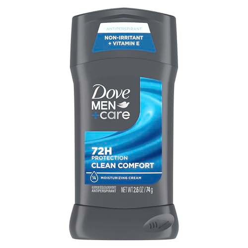 Dove Men+Care Antiperspirant Deodorant Stick Clean Comfort 72-Hour Sweat & Odor Protection Antiperspirant for Men With 1/4 Moisturizing Cream 2.6 oz Beauty and Personal Care Dove