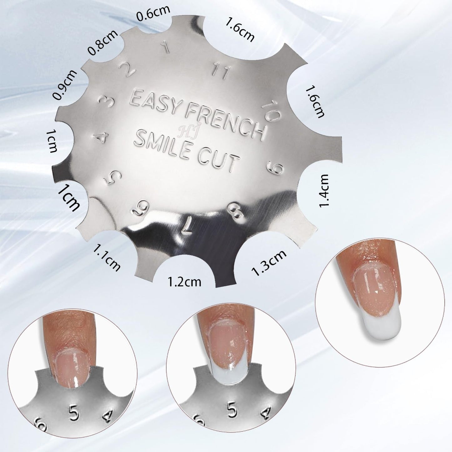 C-Shade Easy French Smile Line Nail Art Manicure Edge Trimmer Nail Cutter Acrylic Tool with 11 Sizes-FS01 Beauty & Personal Care Honey Joy