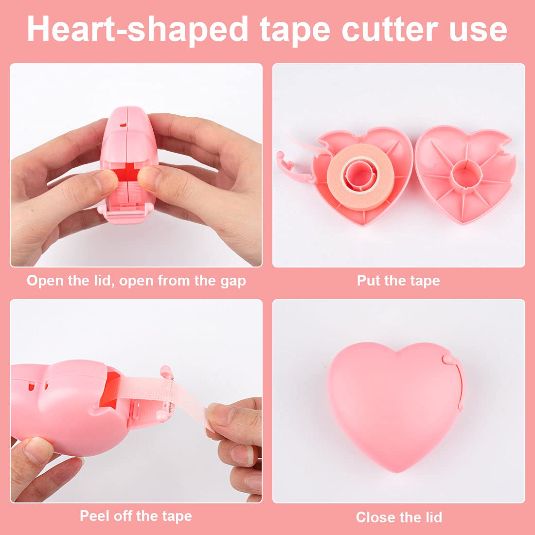 Rolybag 4 Colors Eyelash Extension Tape Breathable Eyelash Tape with Heart Shaped Tape Cutter Adhesive Non Woven Eyelash Tape Ladies Makeup Eyelash Beauty & Personal Care Rolybag