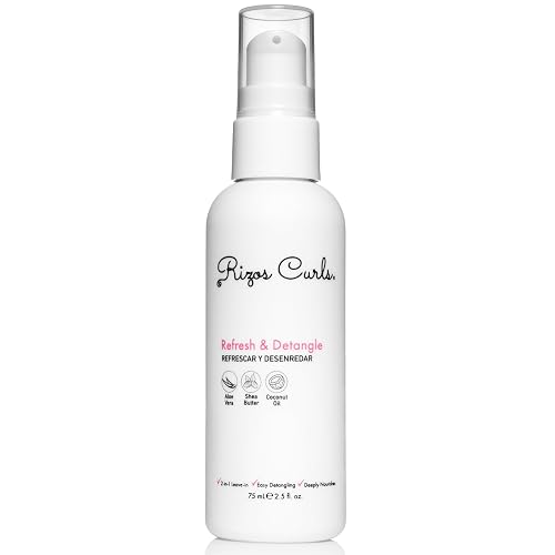 Rizos Curls Travel Refresh & Detangle Spray, Moisturizing Leave-In, Hydrate & Reduce Frizz, Add Shine & Definition with Coconut Oil, Aloe Vera & Shea Beauty & Personal Care Rizos Curls