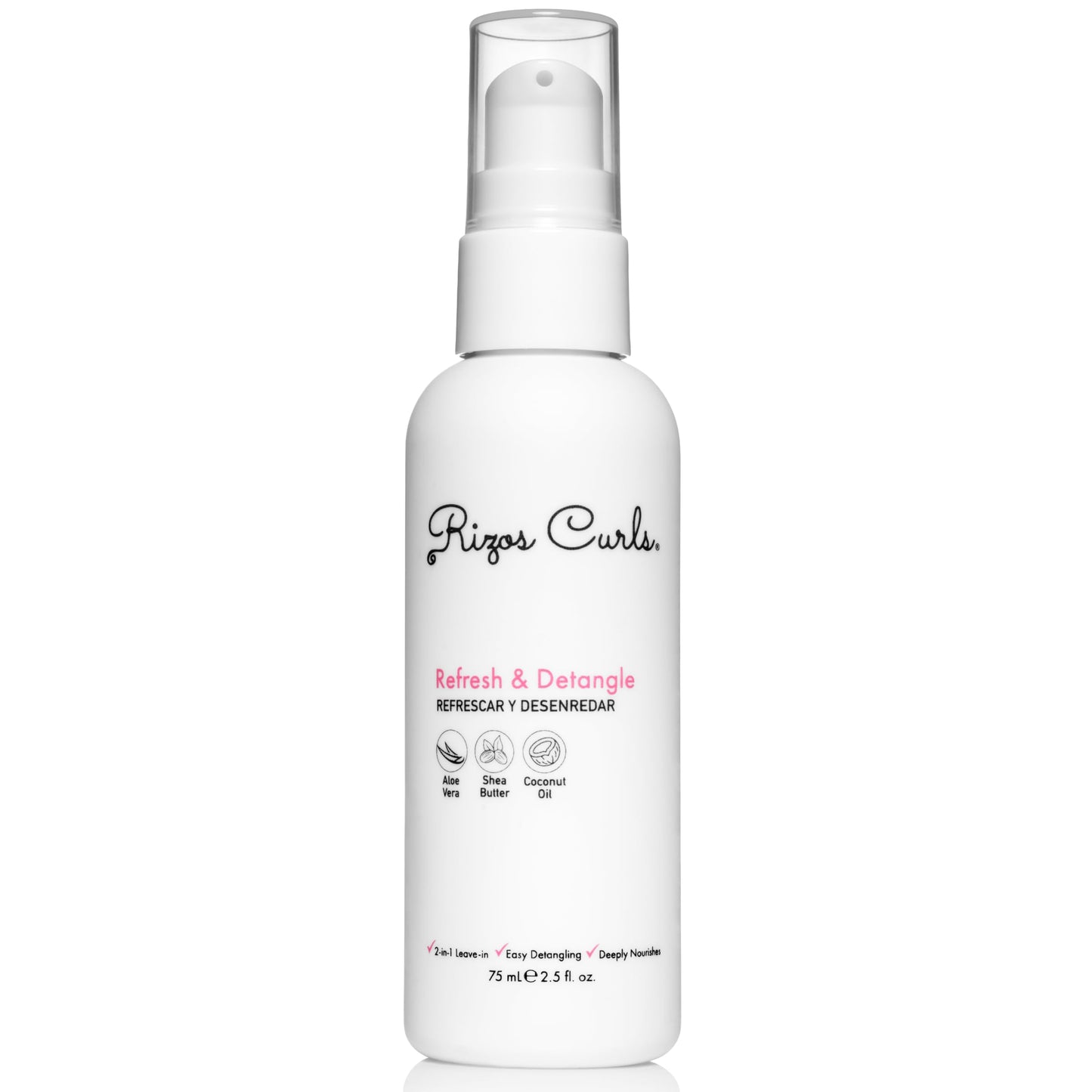 Rizos Curls Travel Refresh & Detangle Spray, Moisturizing Leave-In, Hydrate & Reduce Frizz, Add Shine & Definition with Coconut Oil, Aloe Vera & Shea Beauty & Personal Care Rizos Curls