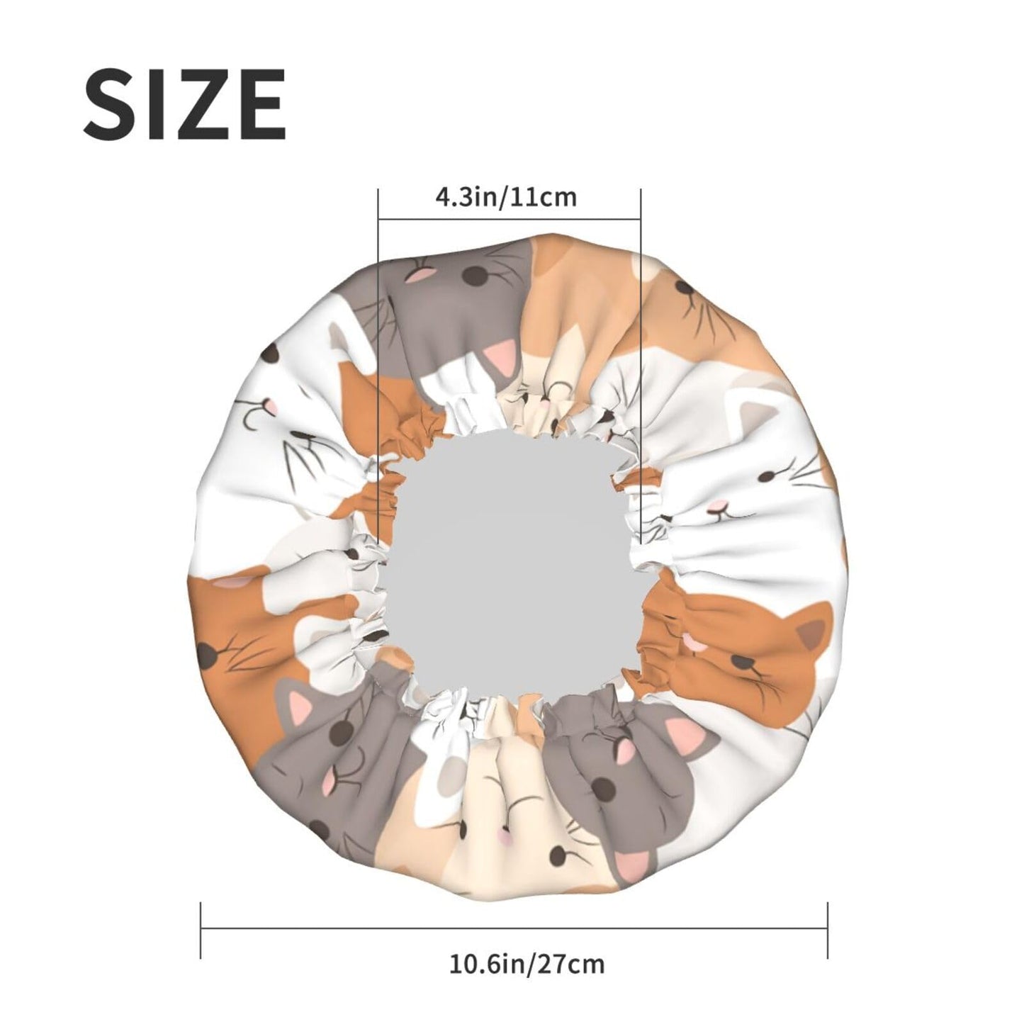 Orange Cats Shower Cap for Women Men Large Reusable Shower Bonnet Double-Layer Waterproof Bath Caps Elastic Band Hair Hat for All Hairstyles Beauty and Personal Care BWLHJKE