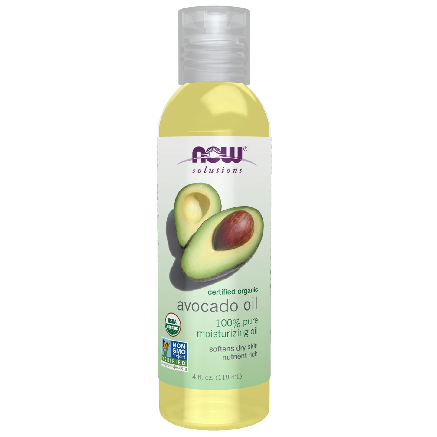 NOW Foods Solutions, Organic Avocado Oil, 100% Pure Moisturizing Oil, Nutrient Rich and Hydrating, 4-Ounce Beauty & Personal Care NOW Foods