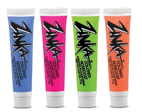 Zinka Colored Sunblock Zinc Waterproof Nosecoat 4 Pack Bundle .6oz Tube - Blue/Pink/Green/Orange Beauty & Personal Care Zinka