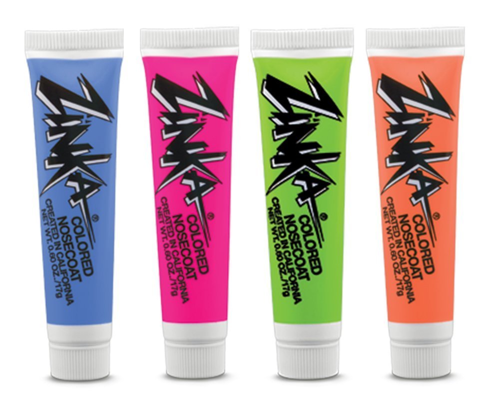 Zinka Colored Sunblock Zinc Waterproof Nosecoat 4 Pack Bundle .6oz Tube - Blue/Pink/Green/Orange Beauty & Personal Care Zinka