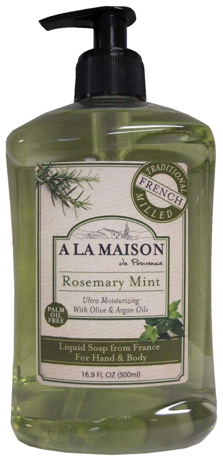 A LA MAISON Rosemary Mint French Liquid Hand Soap - Natural Hand Wash Made with Essential Oils - Biodegradable, Plant-Based, Vegan, Cruelty-Free Beauty & Personal Care A LA MAISON