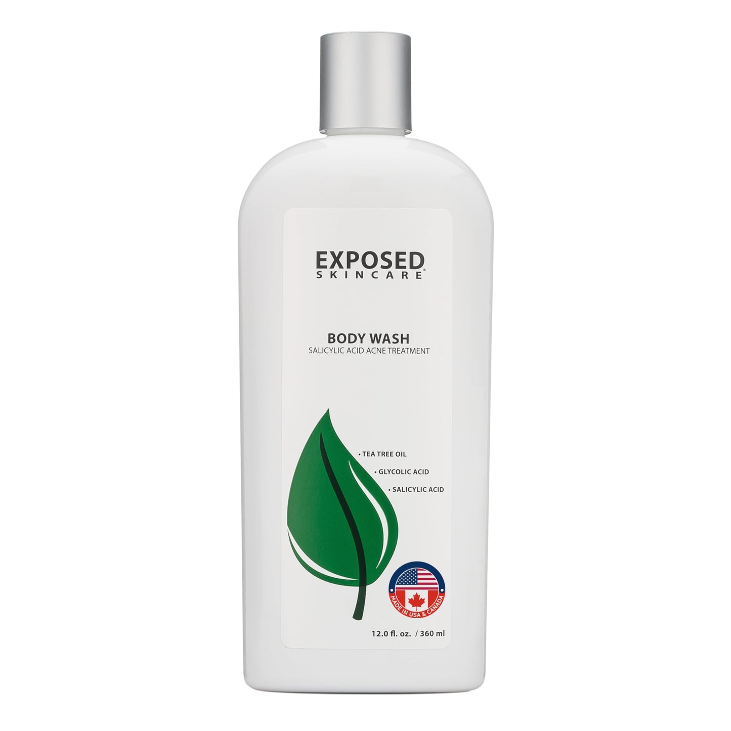 Exposed Skin Care, Body Acne Wash with Salicylic Acid, Glycolic Acid and Tea Tree Oil - Tri-Powered Gentle Exfoliating Cleanser for Back, Chest Beauty & Personal Care Exposed Skin Care
