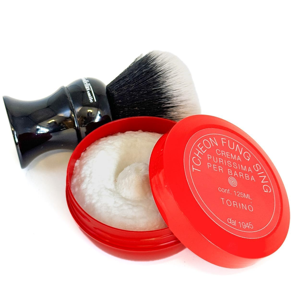 TFS Ciotola Rossa Semi?Soft Shaving Soap - Classic Almond Scent - 125 ml / 4.2 oz - Rich Vegetable?Based Lather - Reusable Tub - Crafted in Torino Beauty and Personal Care TCHEON FUNG SING