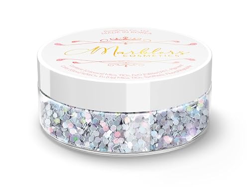 MARBLERS Mermaid Shaped Face & Body Glitter [Ash Blue] 0.18oz (5g) | Chunky | Chopped | Flake | Non-Toxic | Vegan | Cruelty-Free | Festival, Rave Beauty & Personal Care MARBLERS