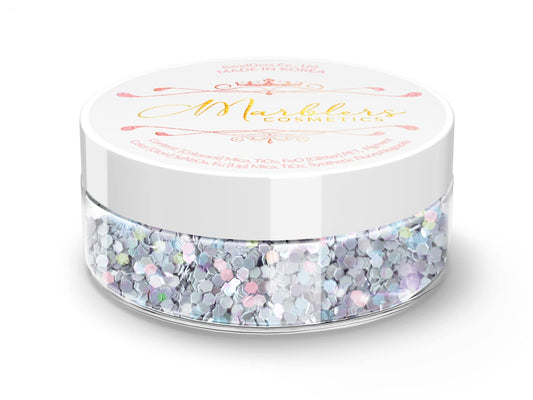 MARBLERS Mermaid Shaped Face & Body Glitter [Ash Blue] 0.18oz (5g) | Chunky | Chopped | Flake | Non-Toxic | Vegan | Cruelty-Free | Festival, Rave Beauty & Personal Care MARBLERS