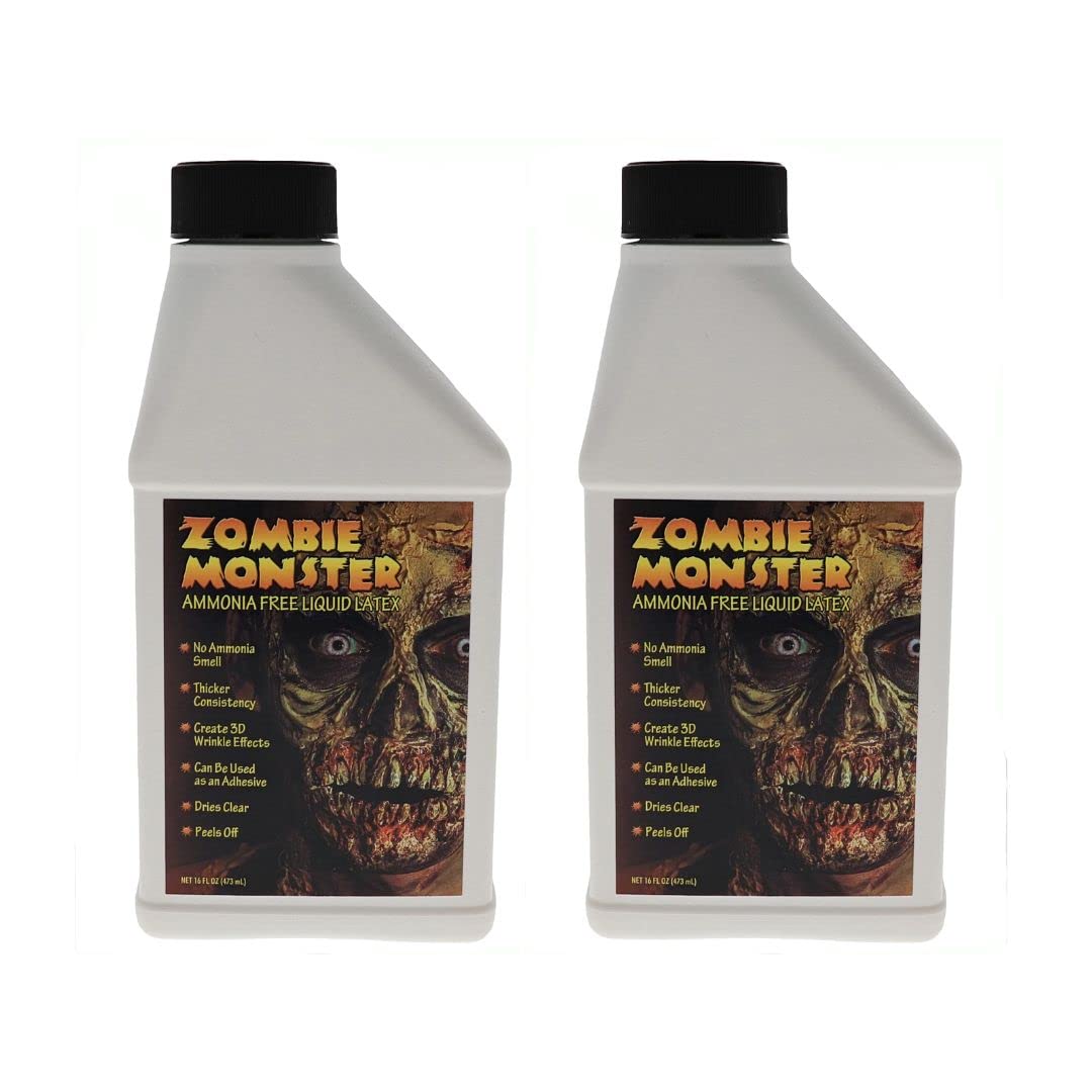 FX Zombie Ammonia Free Liquid Latex (2 Pack) For Halloween Costume, Zombie, Vampire, Monster Make Up & Dress Up, Special Effects, Parties and Cosplay Beauty & Personal Care Liquid Latex Fashions