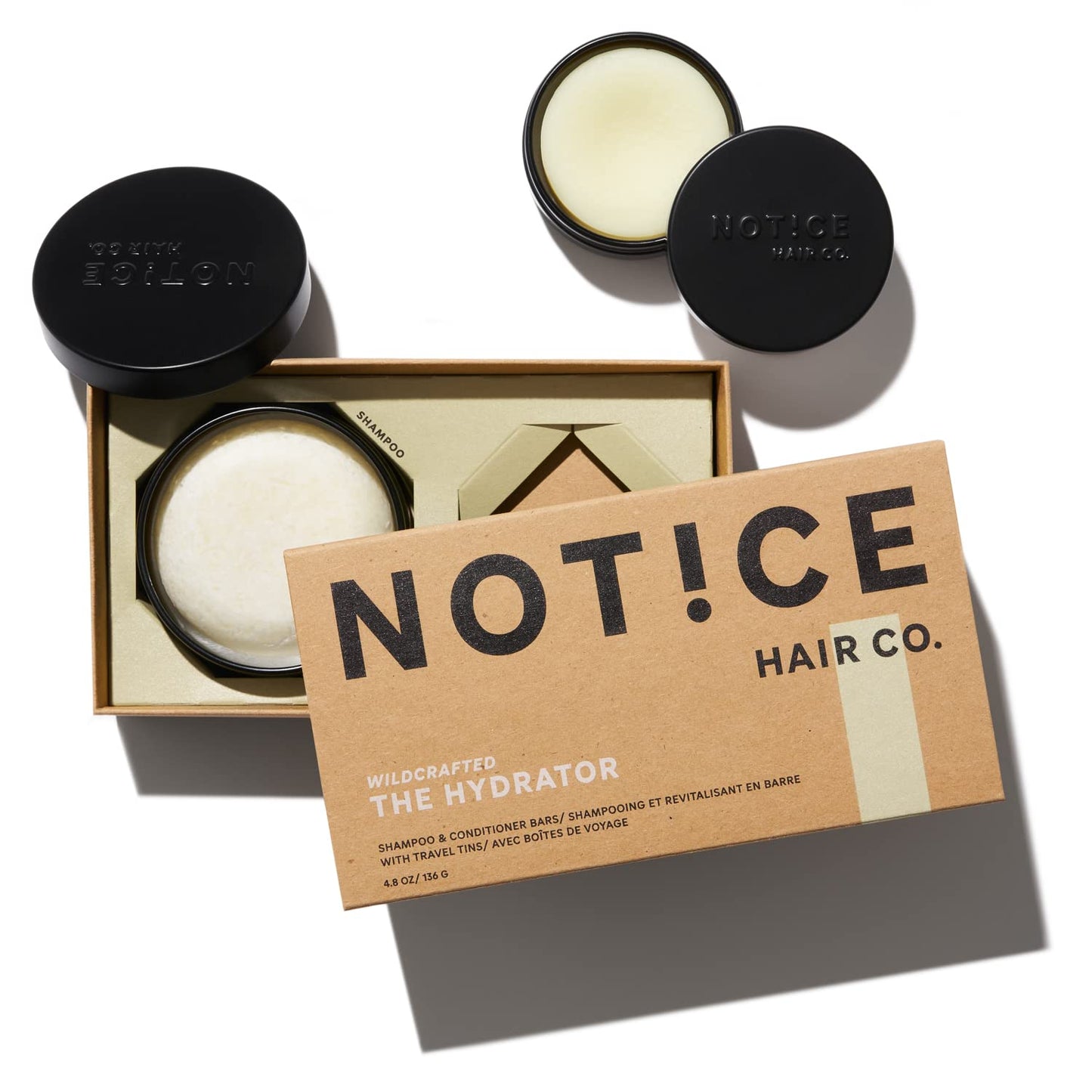 NOTICE Hair Co. The Hydrator Shampoo & Conditioner Bars - Travel Set - moisturizing | dry & curly hair Beauty & Personal Care NOT!CE Hair Co.