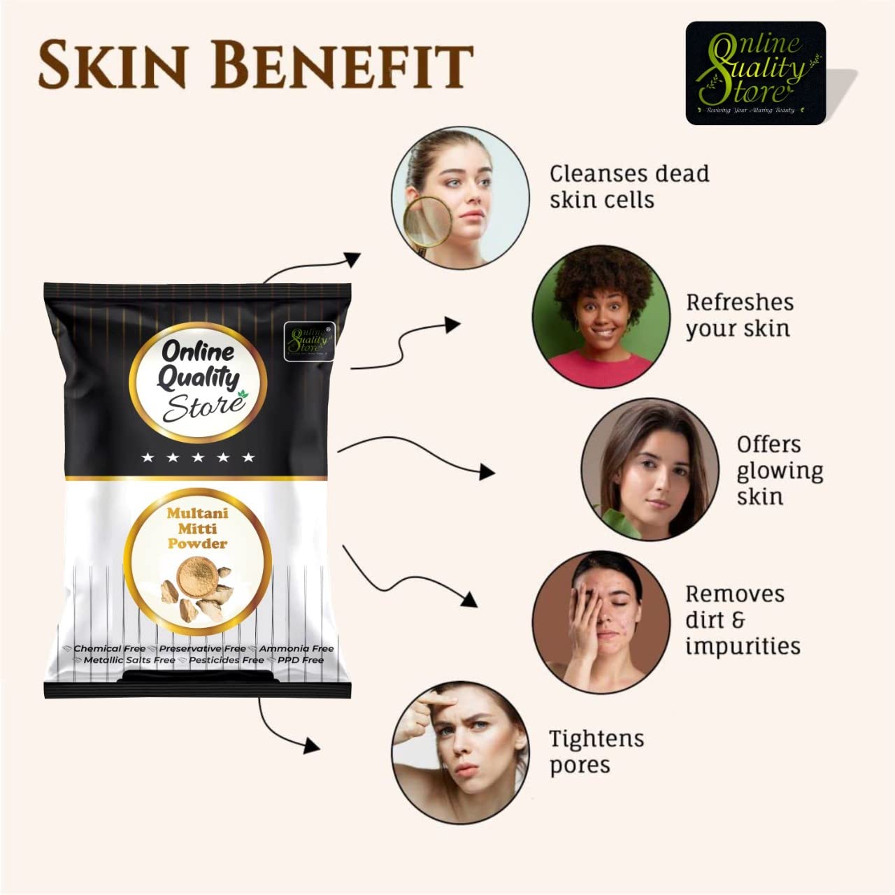 Online Quality Store 100% Herbal Multani Mitti_100g - Multani Mud Mitti | Indian Healing Clay | Bentonite Clay | Face Pack Pure & Natural Powder Beauty & Personal Care Online Quality Store