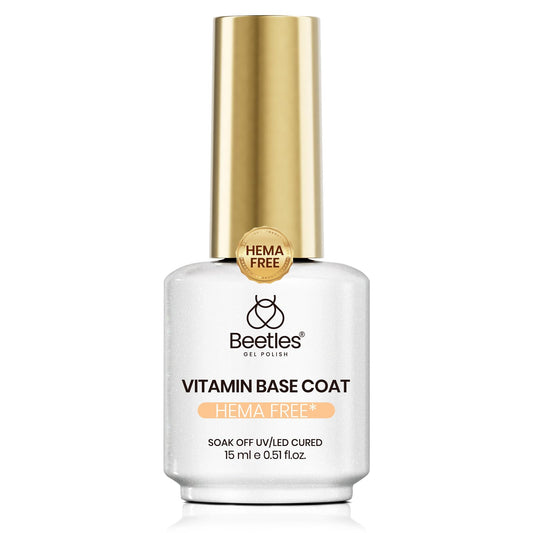 Beetles Vitamin Gel Base Coat, 15ml HEMA Free & TPO Free Nail Base Coat, Nourishing for Strong Adhesion, Long Lasting Soak Off UV LED for Gel Polish Beauty and Personal Care beetles Gel Polish Default Title