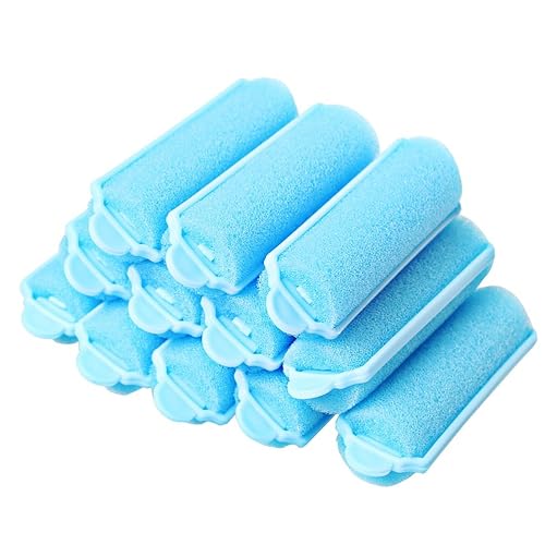 12Pcs Foam Sponge Hair Rollers, Blue Hair Curlers Bouncy Curls Style Tools Accessories Beauty & Personal Care Pengxiaomei