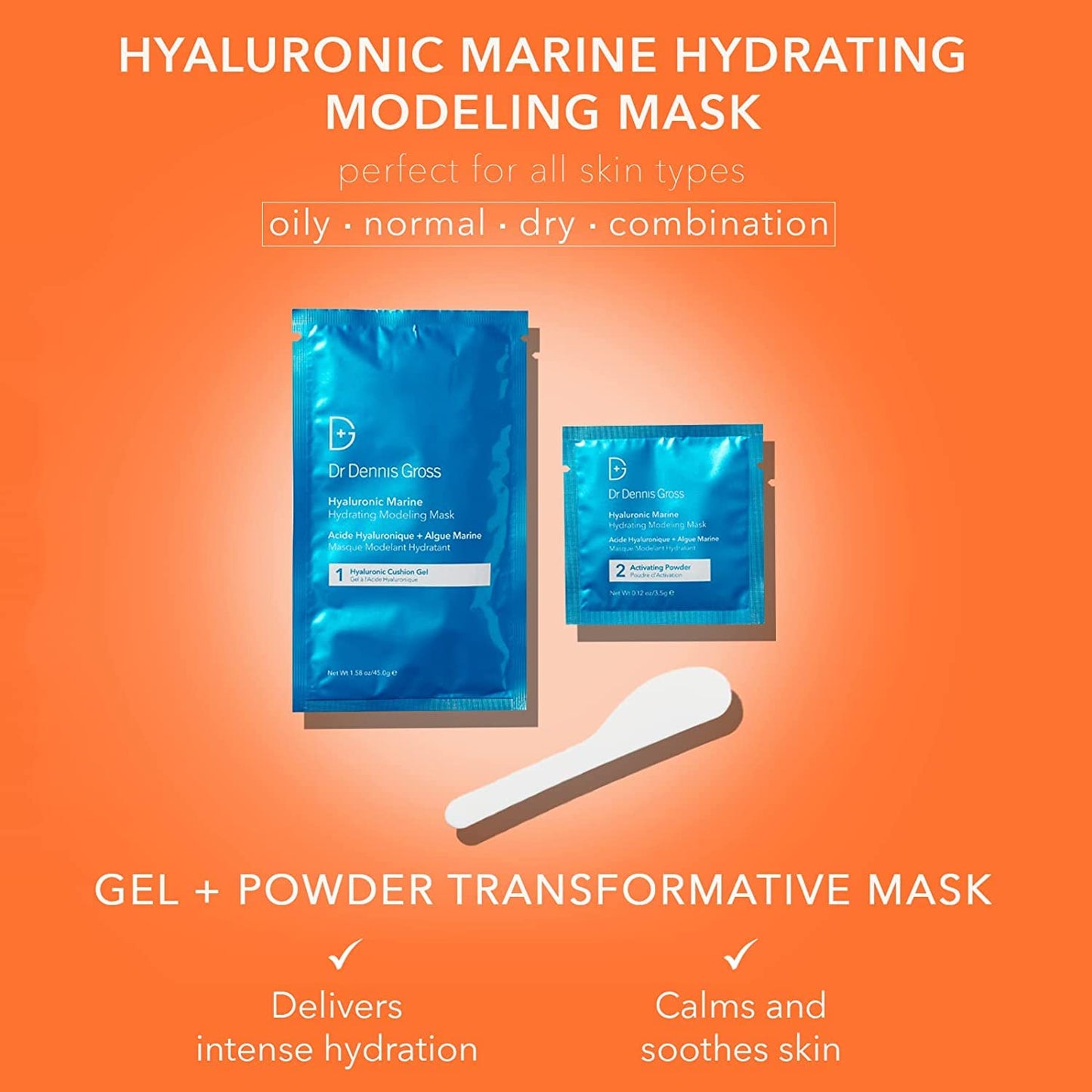Dr Dennis Gross Hyaluronic Marine Modeling Mask: for Dehydrated Skin, Dull Complexion & Fine Lines and Wrinkles, 4 Treatments Beauty & Personal Care Dr Dennis Gross