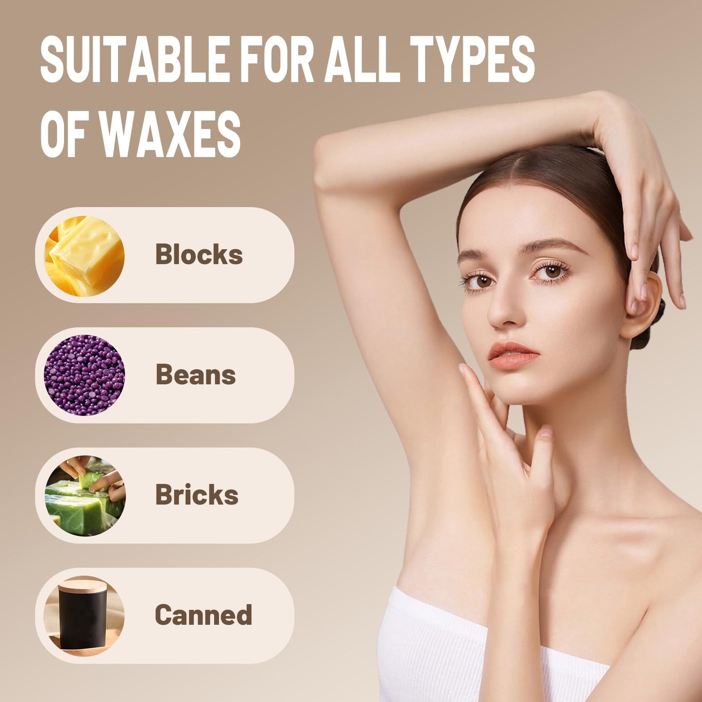 Digital Wax Warmer with Touch Screen Temperature Control, Wax Machine for Hair Removal, Wax Warmer Pot for Face, Armpit, Eyebrow, Brazilian Bikini Beauty and Personal Care Wokyo