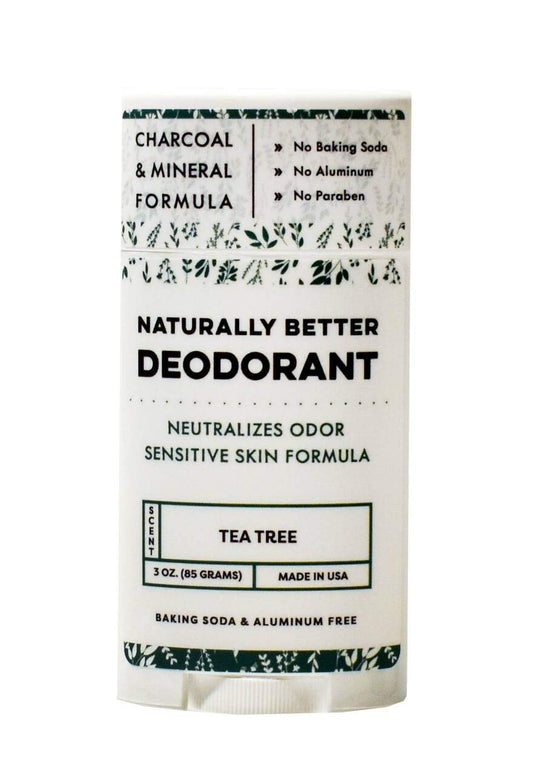 Tea Tree Naturally Better Deodorant - Sensitive Skin Formula, Aluminum-Free, Baking Soda-Free, All-Natural, Magnesium & Activated Charcoal Beauty and Personal Care NATURE'S APOTHECARY