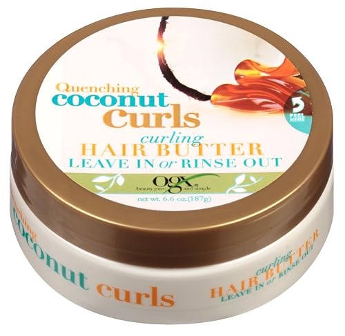 Ogx Quenching Coconut Curls Curling Hair Butter 6.6oz (3 Pack) by OGX (Organix) Beauty & Personal Care (OGX) Organix