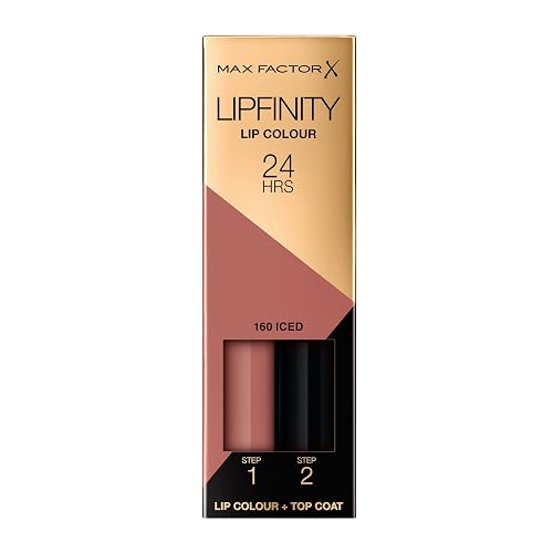 Max Factor X Lipfinity Lip Color, 160 Iced, Step 1: 2.3 ml & Step 2: 1.9 g Beauty & Personal Care Max Factor
