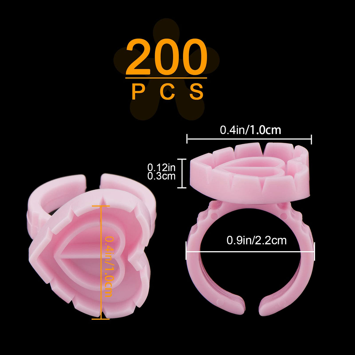 Lash Glue Rings, [200PCS] Smart Glue Cup for Lash Extension Supplies, Eyelash Heart Glues Rings for Volume Fan, Blossom Fanning Cups, Eyelash Beauty & Personal Care Beauty Junko Pro