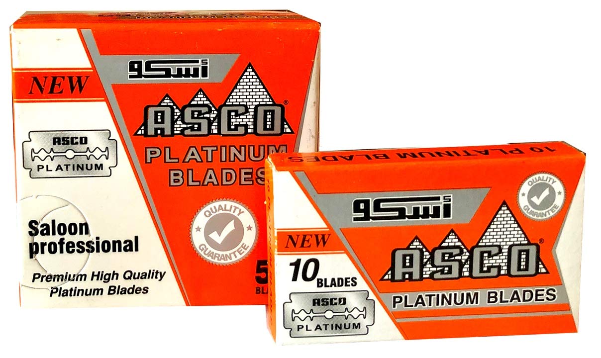 Asco Platinum Double Edge Safety Razor Blades, 50 blades (5x10) Beauty and Personal Care LORD