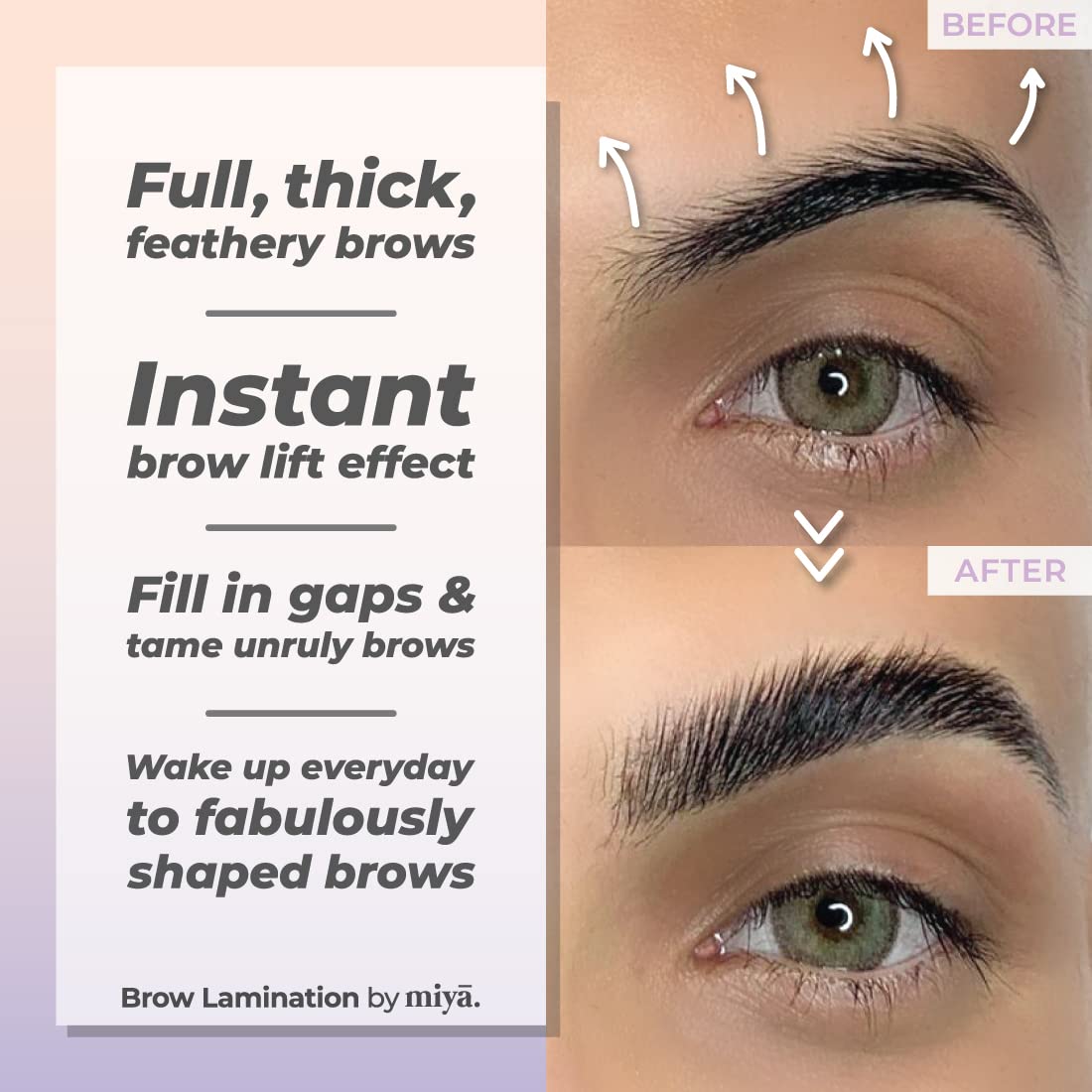 MIYA LASH Brow Lamination Kit | Professional Eyebrow Lamination with Keratin | DIY Brow Lift Kit | Fuller, Thicker Brows for 6 weeks | Includes Easy Beauty & Personal Care MIYA LASH