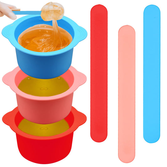 3Pcs Non-Stick Silicone Wax Melt Liners with Wax Sticks, Reusable Bowl for Wax Warmer and Hair Removal, 14Oz Beauty and Personal Care HINGTAI