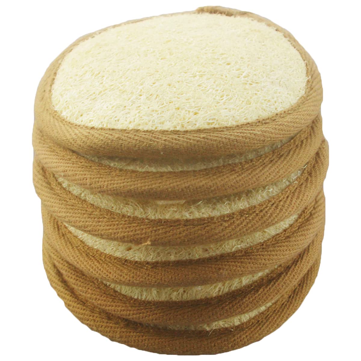 6 pcs/Set 4"×4" Natural Exfoliating Face Pad Loofah Sponge Facial Brush - Shower Scrubber - Body Bath Spa for Men & Women, Renewable Resource (Front Beauty & Personal Care Mr.Cui'shop