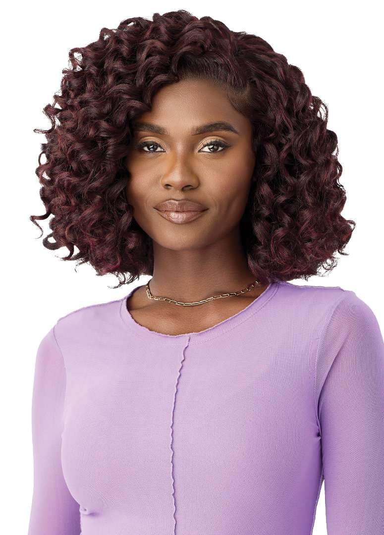 Outre Lace Front Wig - Perfect Hair Line 13X4 - Swoop Series - Swoop 24 (BLACK CHERRY)