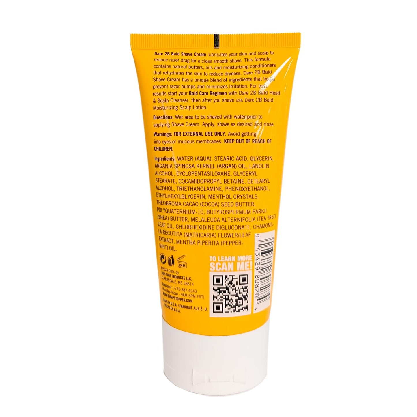 High Time Dare 2B Bald Shaving Cream Sensitive Skin with Argan Oil, Tea Tree Oil, Shea and Cocoa Butter - Bald Head Shave Lotion for Rich Hydration Beauty and Personal Care Dare 2B Bald